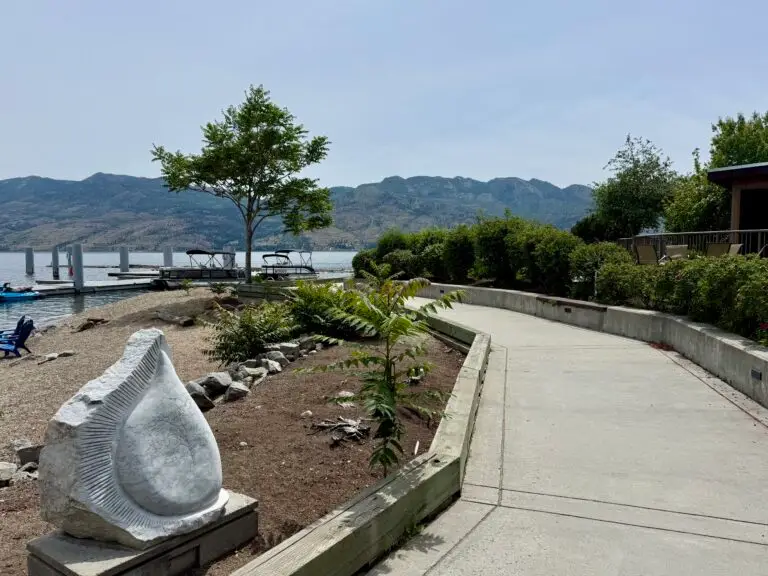 West Kelowna walkway next to the Cove resort, where a condo was financed by The HomeHappy Team @ Canadian Mortgage Experts