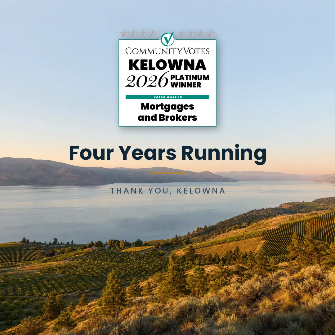 The HomeHappy Team — CommunityVotes Kelowna 2026 Platinum Winner, Mortgages and Brokers — fourth consecutive year